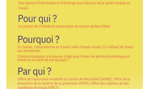 Événement sur la santé mentale au travail à l’intention des employeurs du secteur de l’hôtellerie-restauration